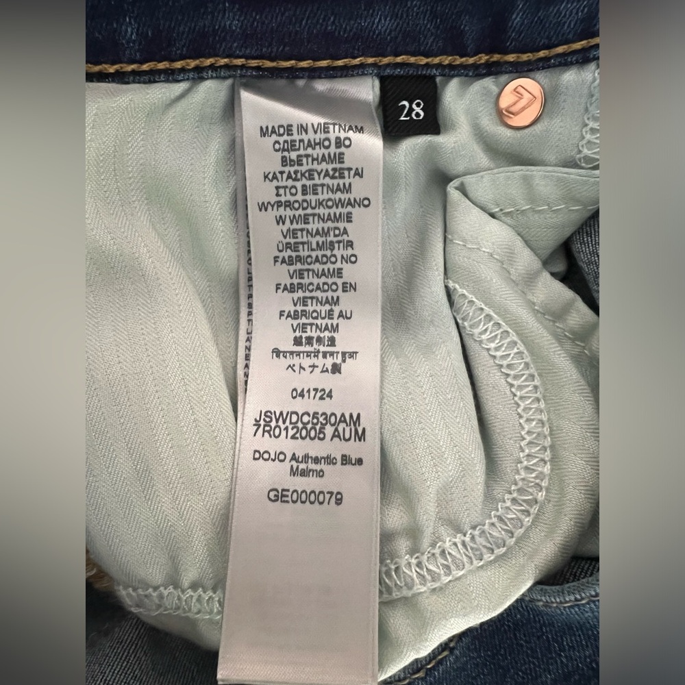 7 For All Mankind Dojo Original Jeans Trouser NWT Size 28 7FAMK Auth Blue Malmo - Picture 7 of 9